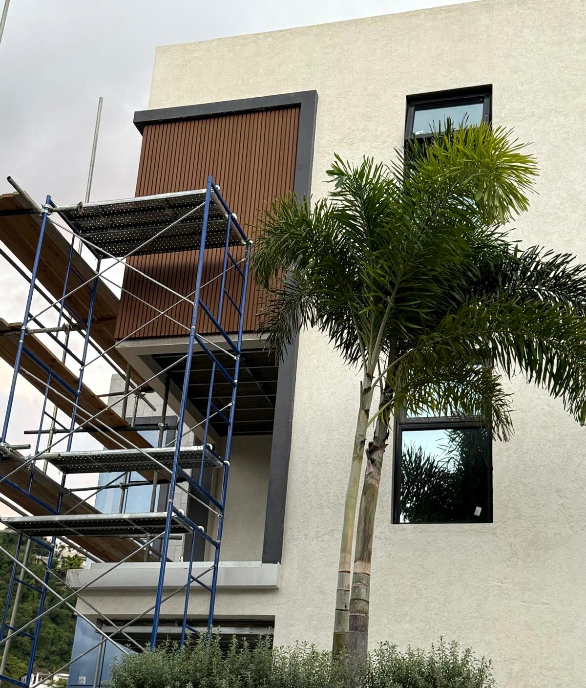 Outdoor Teak Panel Installation
